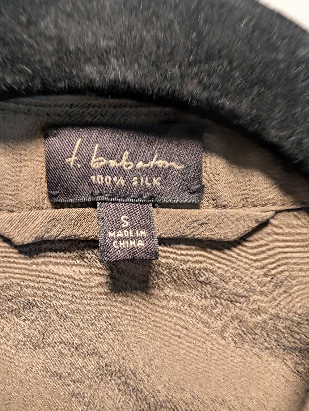 T. Babaton 100% Silk Longline Blouse Tunic | Taupe | Size Small - Picture 6 of 6